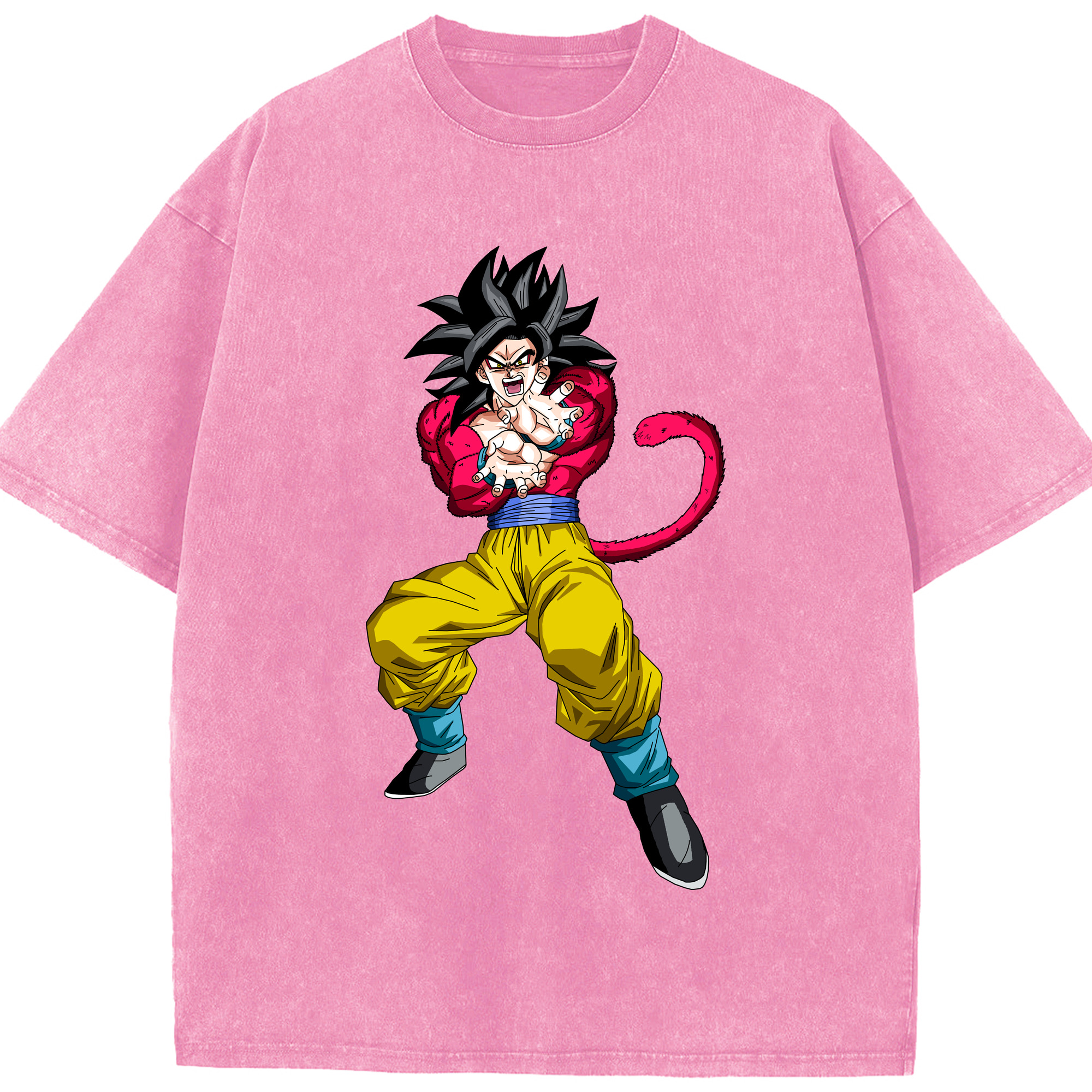 （画像用） ドラゴンボール 孫悟空（そん ごくう）Son Goku カカロット DRAGON BALL Kakarotto 綿100% ヴィンテージ風 半袖Tシャツ（フロントプリント）